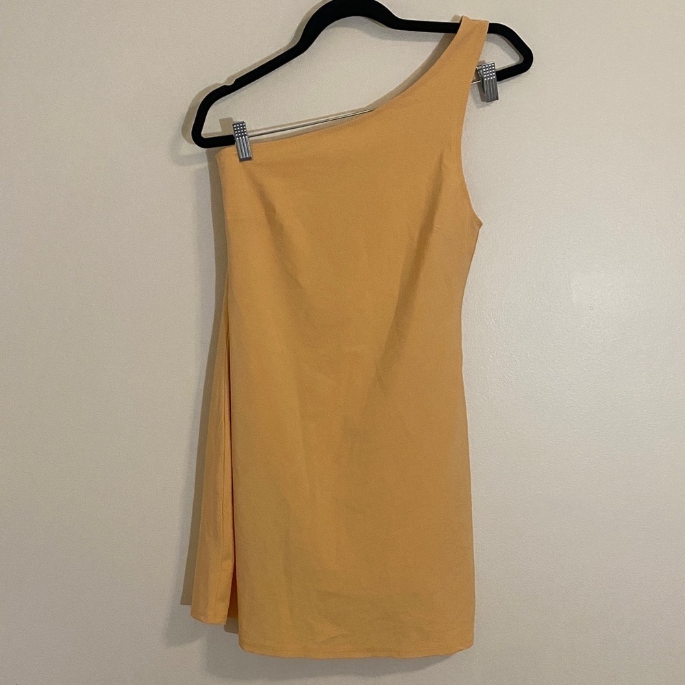 Abercrombie & Fitch One-Shoulder Traveler Mini Dress Clementine Orange ST